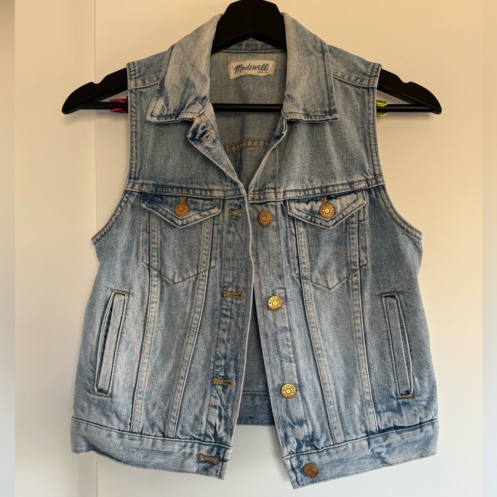 Madewell Light Blue Denim Vest